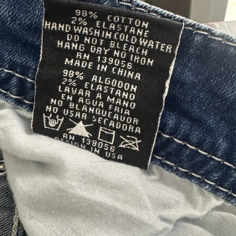 Grace In LA Plus Size P Straight Dark Wash Jeans Aztec Sequins Pockets Size 19 - Picture 14 of 16